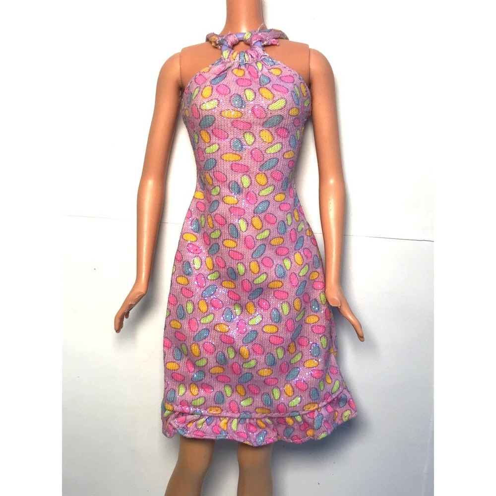 Barbie Doll Clothing 2003 Easter Delights Purple Jelly Bean Print Dress B1803